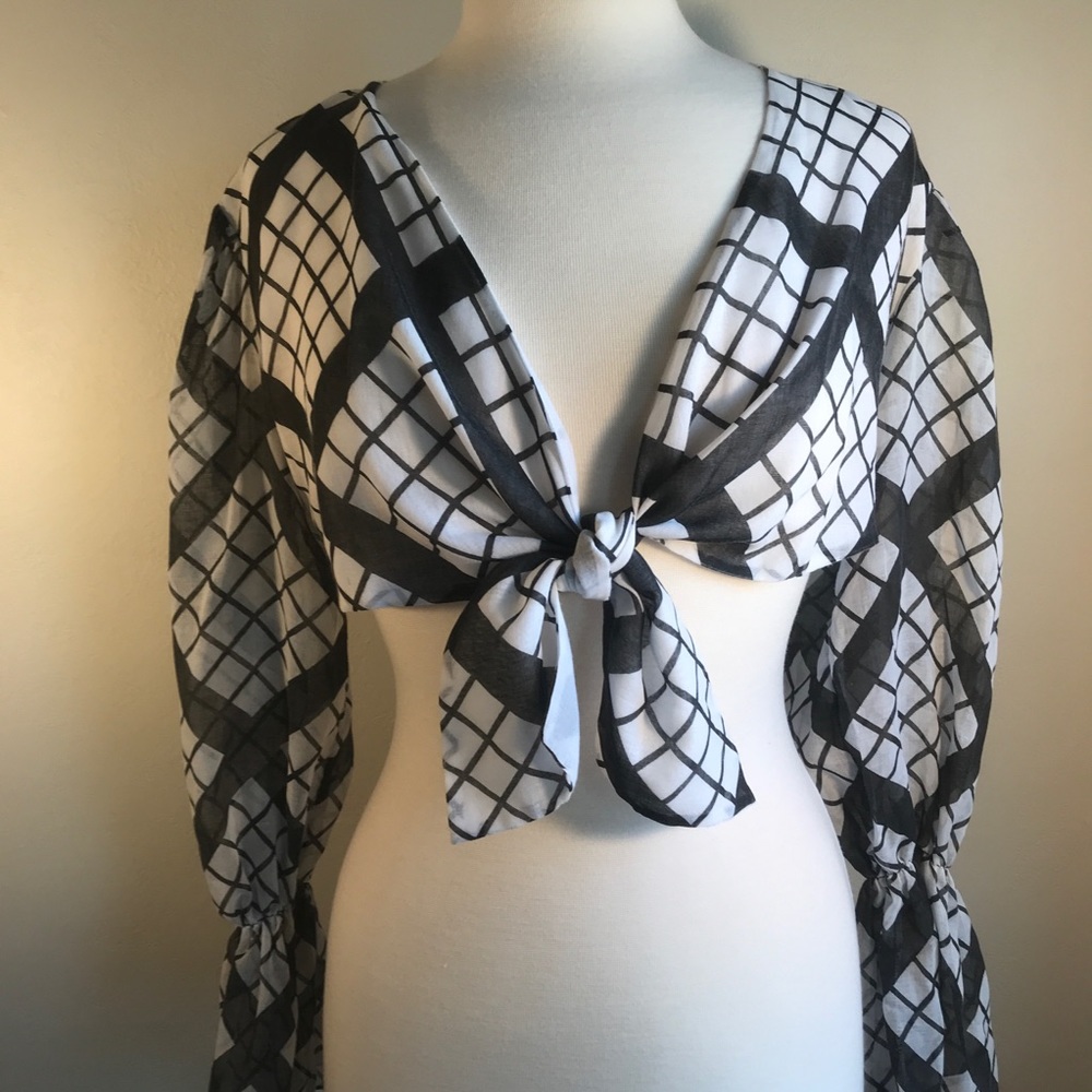Vintage Saks Fifth Avenue Shrug, ILGWU Union Label, 1960s or 1970s, Plaid